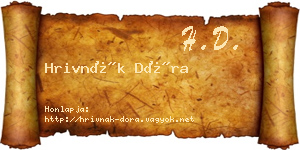 Hrivnák Dóra névjegykártya